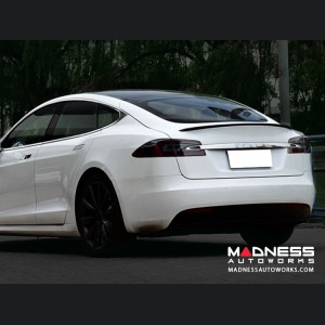 Tesla Model S Rear Diffuser w/ Custom Splitters - Carbon Fiber